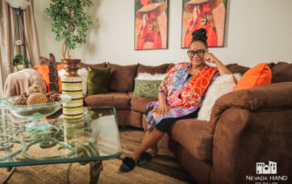 Jean Robinson in her living room